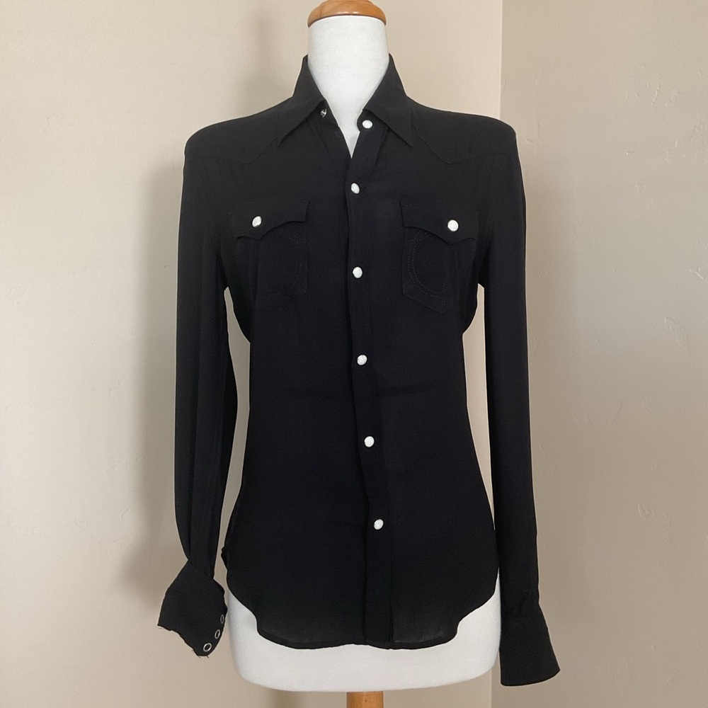 True Religion Black Button Down Shirt